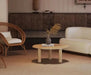 Elegant Oval Natural Travertine Coffee Table for Modern Living Room Decor