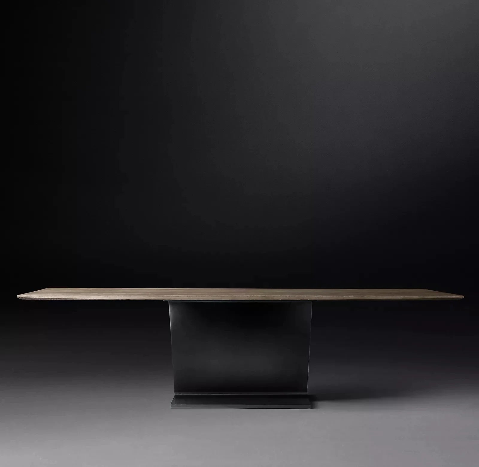 Elegant Solid Wood Plank Dining Table with Robust Metal Legs for Modern Homes