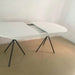 Modern Extendable Dining Table: Matte White Lacquer, Oak Veneer Top, Metal Base