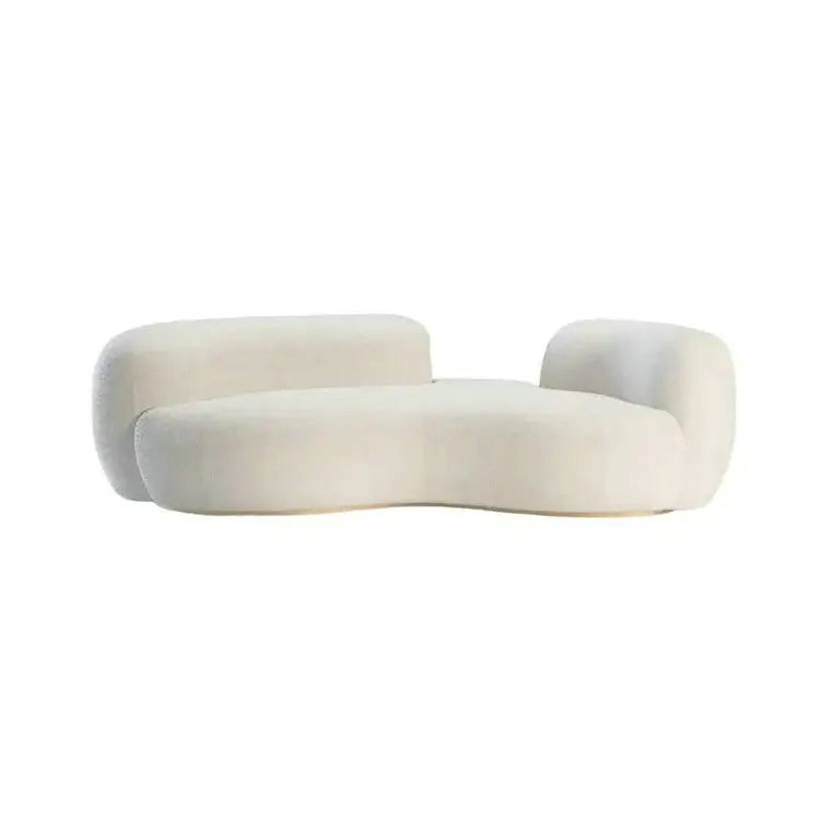 Modern Velvet Curved Sofa Living Room Furniture, Luxury Three-Seat Designer Couch