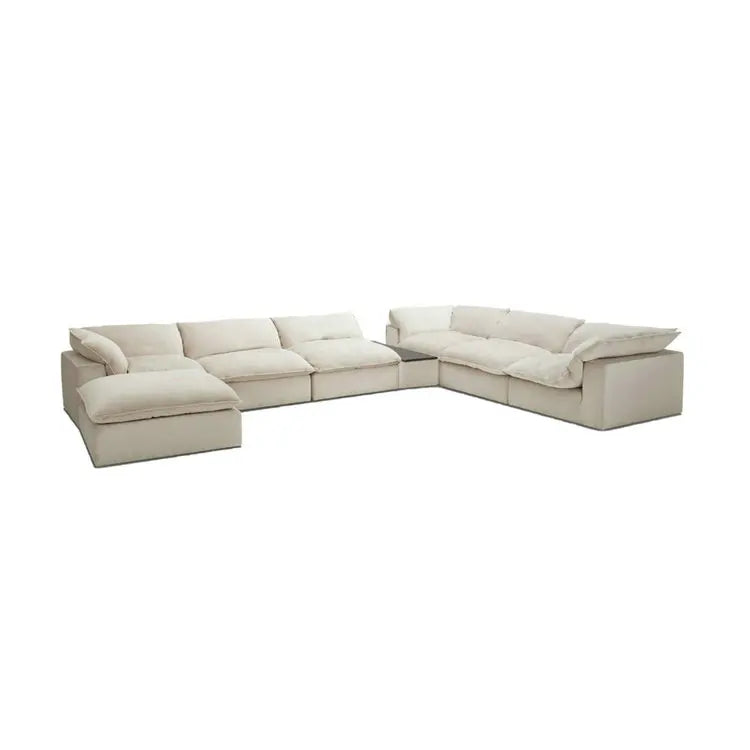 Plush Feather Down Modular U-Shaped Sectional Sofa for Large Living Rooms
