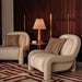 Modern White Boucle Upholstered Lounge Recliner Chair for Living Room