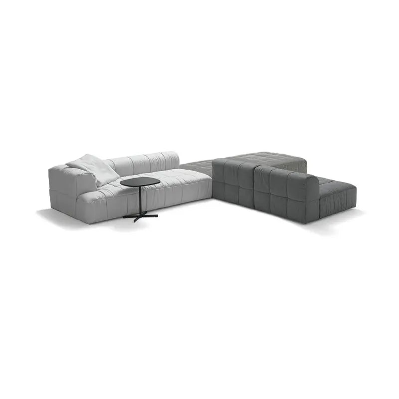 Modular Velvet Sleeper Sofa Sectional with Striped Design