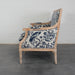 Chic French Solid Oak 2-Seat Upholstered Linen Sofa for Events & Home