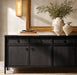 Luxury Unique Modern Solid Oak Wood Handcrafted 4-Door Sideboard Cabinet