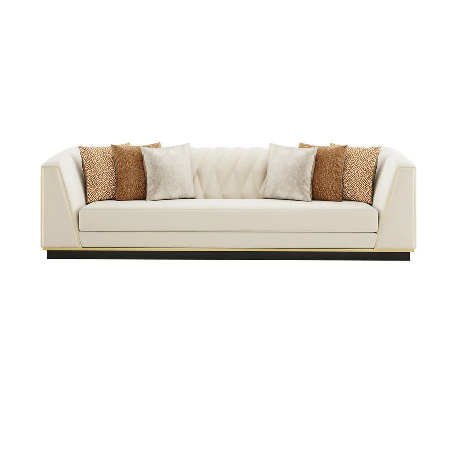Luxury Curved Velvet 3-Seater Sofa for Modern Living Rooms