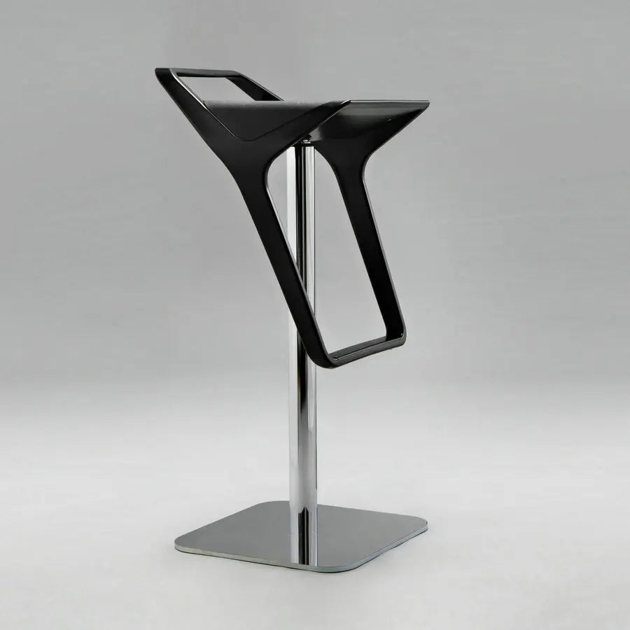 Modern Adjustable Swivel Bar Stool, Chromed Base, Premium PU Leather