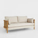 Natural Rattan Oak Wood Frame Couch Sofa for Modern Living Room Hotel