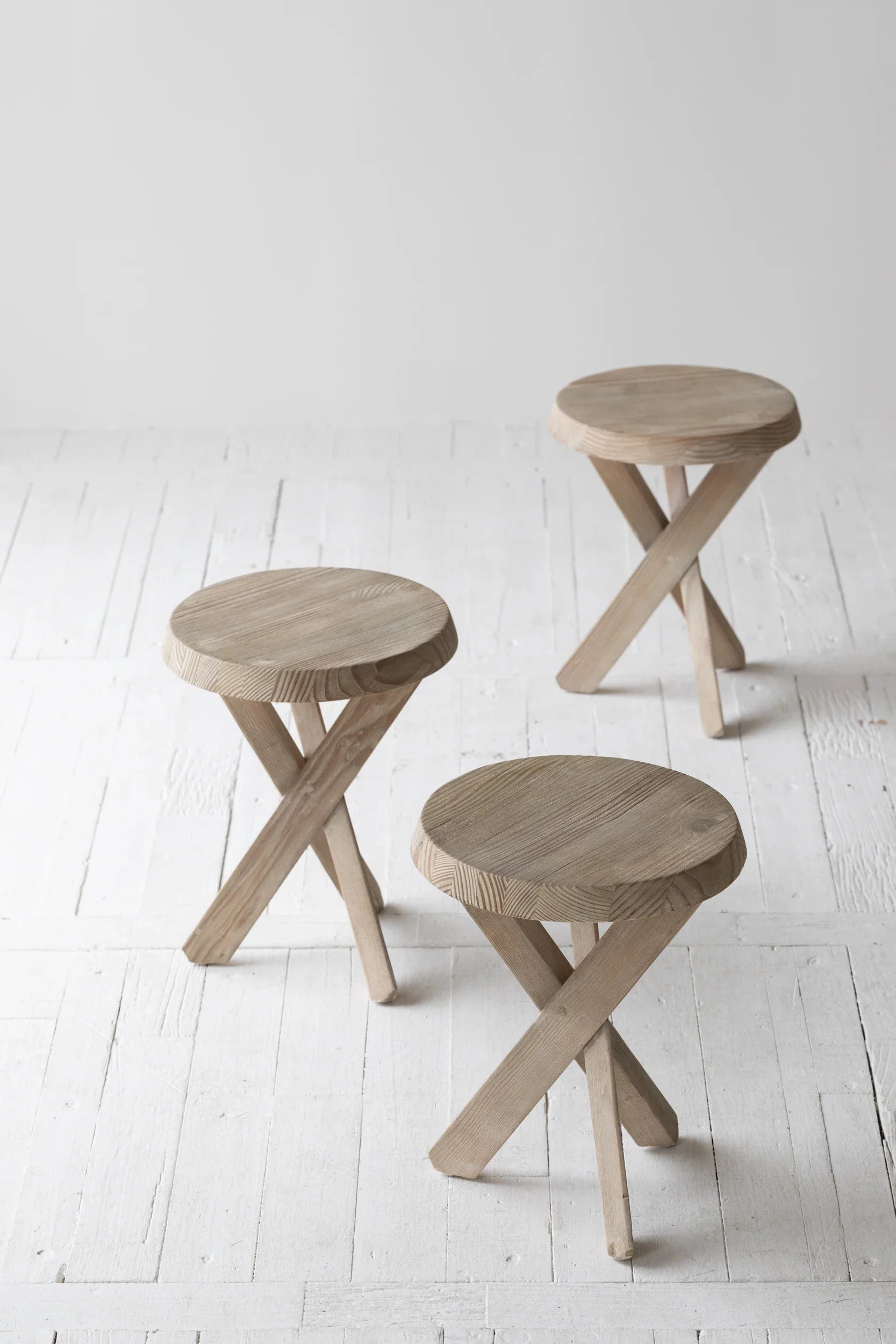 Mid-Century Vintage Reclaimed Wood Multifunctional Side Table, End Table, Stool