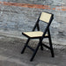 Elegant Black Foldable Wooden Rattan Dining Chair for Events, Home, Weddings