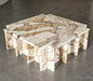 Tostone Elegant Carrara White Marble Rectangle Coffee Table for Living Room