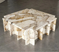 Luxury White Carrara Marble Coffee Table: Elegant Rectangle Design, Durable Stone Finish