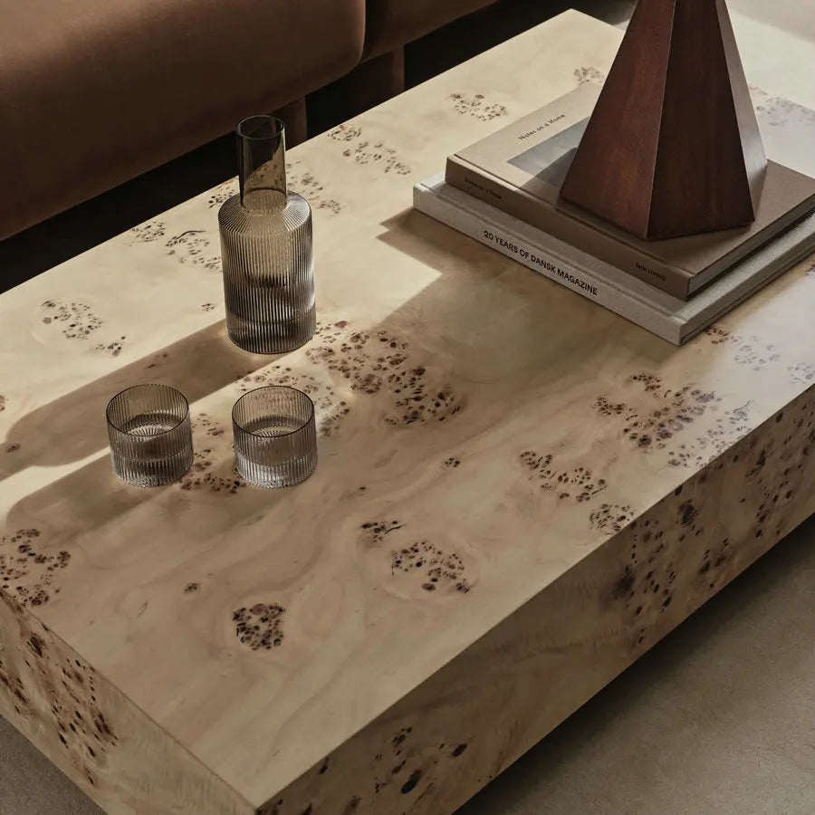 Luxury Burl Wood Coffee Table - Vintage French Elegant Living Room Centerpiece