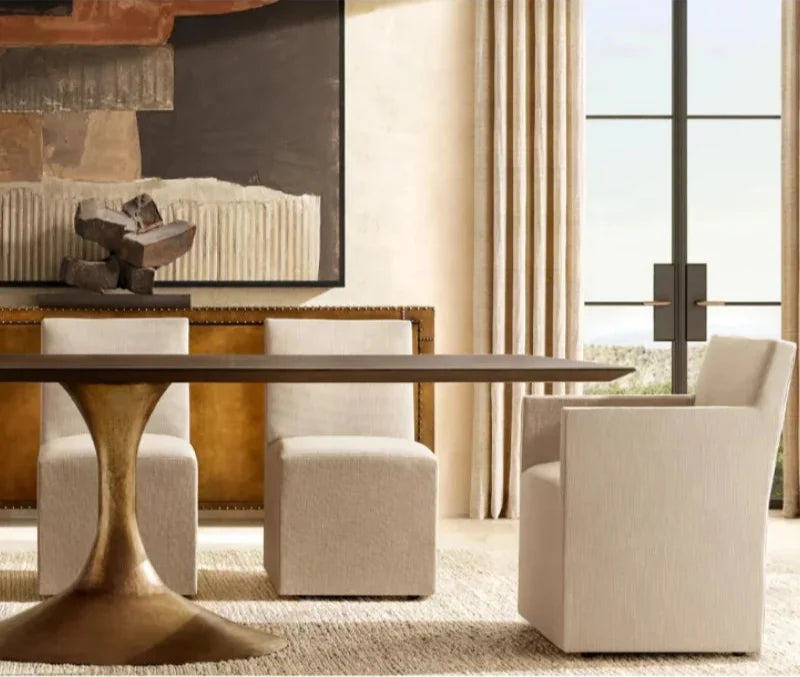 Premium Solid Wood Dining Table & Chair Set, Custom American Style