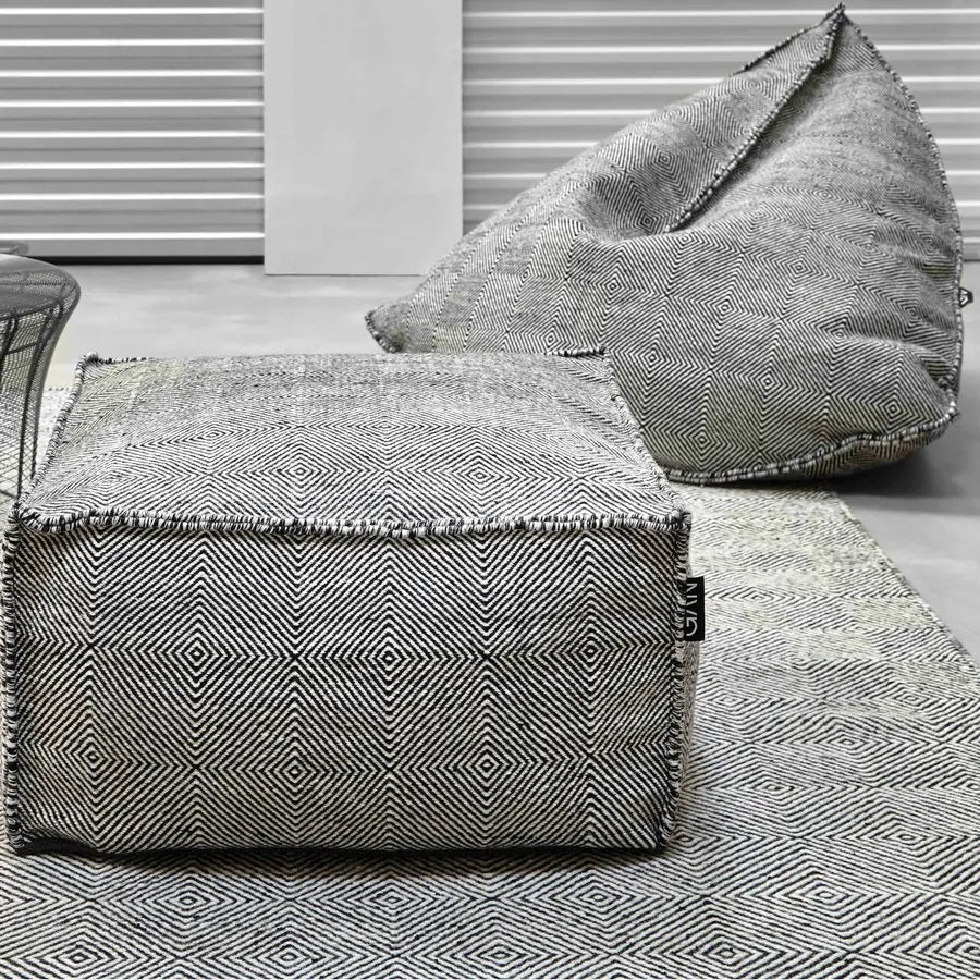 Modern Waterproof Square Convertible Indoor Outdoor Bean Bag Lounger Pouf