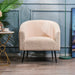 Plush White Fleece Modern Arm Dining Chair | Comfortable Upholstered Accent Seat