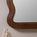 Elegant Waved Solid Wood Full Body Floor Mirror for Living Room Space