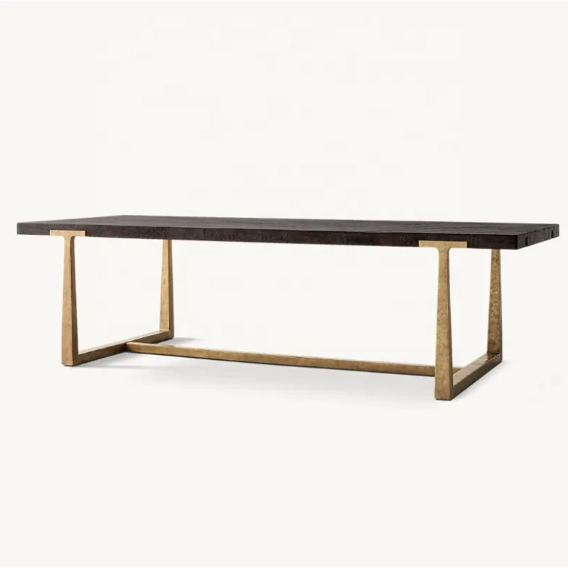 Elegant Wrought Metal Dining Table & Chair Set, Villa Club Restaurant Furniture