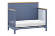 Versatile Cove Blue & Honey Wood Convertible Baby Crib for Nursery