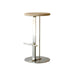 Modern Wooden Bar Stool with Leather Seat, High Counter Chair
