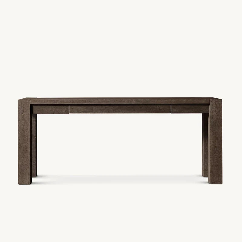 Contemporary Solid Wood Entryway Table with Storage Drawers Console Table