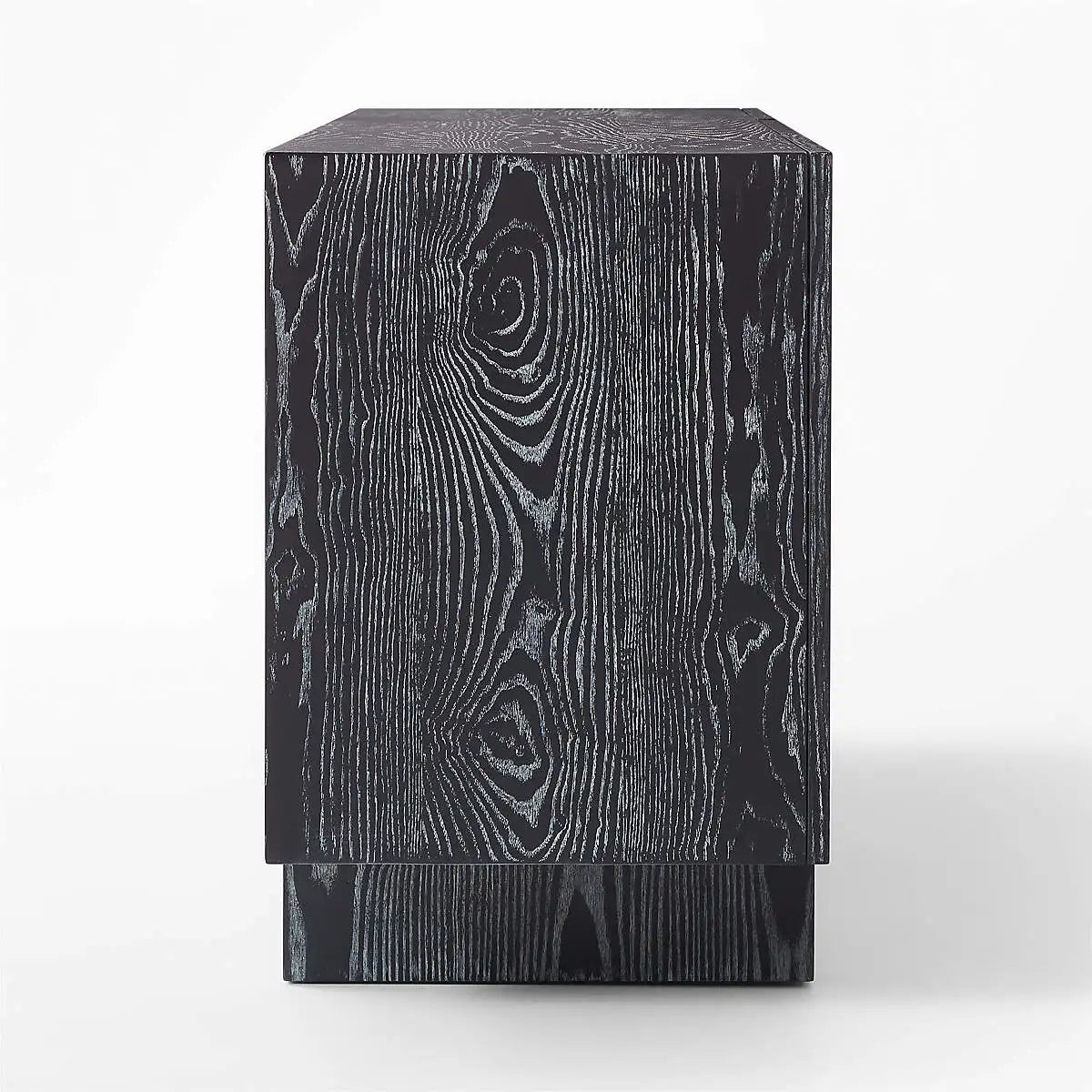 Modern Black Cerused Oak Wood Media Credenza Sideboard TV Console Cabinet