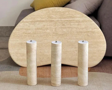 Luxurious Oval Natural Travertine Coffee Table for Modern Living Room Decor