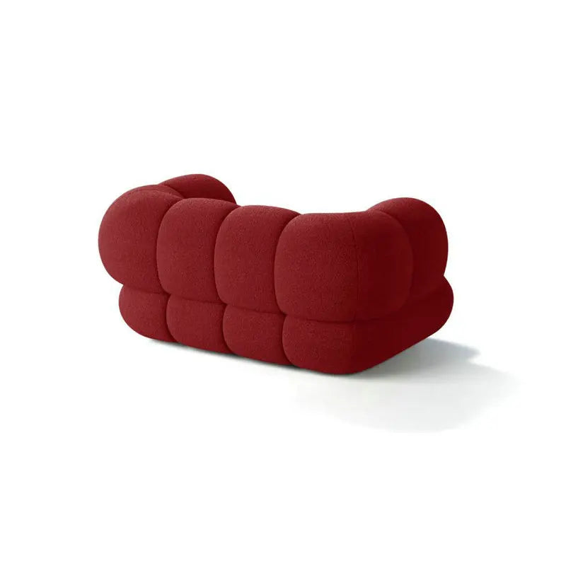 Elegant Boucle Velvet Single Sofa: Modern Designer Living Room Chesterfield Couch
