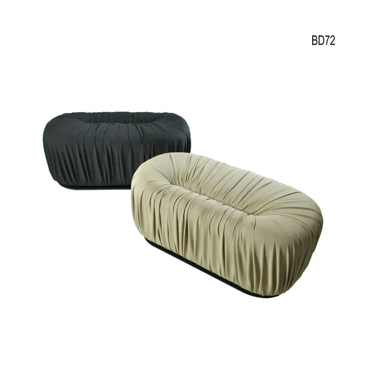 Luxury Velvet Round Pouf Ottoman, Modern Adjustable Color Bench