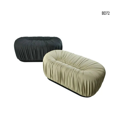 Luxury Velvet Round Pouf Ottoman, Modern Adjustable Color Bench