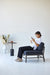 Elegant French Japandi Single Seater Wood Back Leisure Chair Sofa