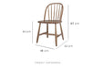 Solid Oak Armless Dining Side Chair - Scandinavian Modern Windsor Style
