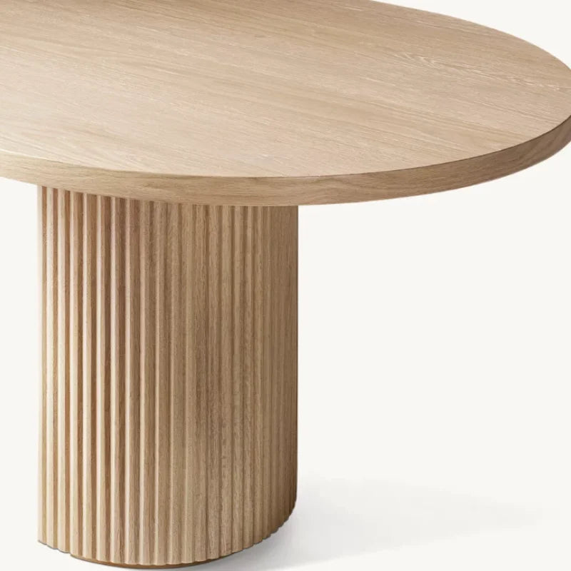 Elegant American Villa Solid Oak Dining Table - Customizable Sizes & Colors