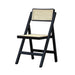 Elegant Black Foldable Wooden Rattan Dining Chair for Events, Home, Weddings