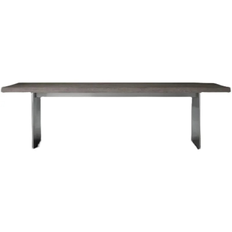 Elegant Solid Wood Dining Table with Modern Metal Legs for Home