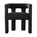 Elegant Italian Boucle Upholstered Dining Armchair - Plush Comfort, Black & White