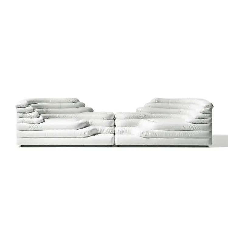 Modern Italian Leather Modular Sofa - Nordic Wood Luxury Living Couch