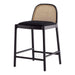 Modern Wooden Cane Rattan Bar Stool - Stylish Kitchen Counter Chair