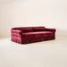 Elegant Purple Velvet Pleated Skirt Daybed Sofa with Tassels