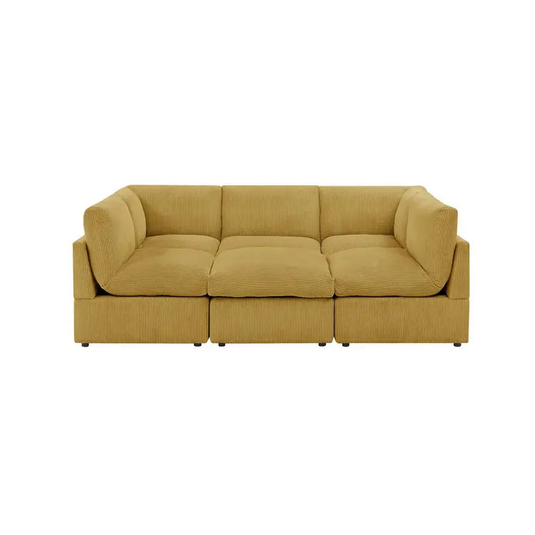 Modular Fabric Sectional Sofa Set - Modern High-End Corduroy Couch