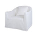 Chic White Linen Upholstered Armchair: Removable Slipcover, Solid Wood Frame, Single Sofa