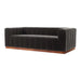 Luxurious Channeled Velvet Sofa, Solid Wood Frame, Elegant Living Room Furniture