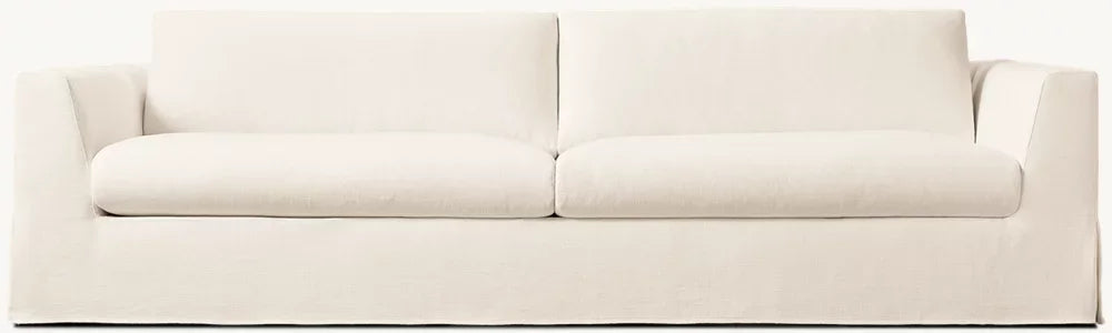 Modern Fabric Double Sofa Couch, Elegant Minimalist Living Room Furniture