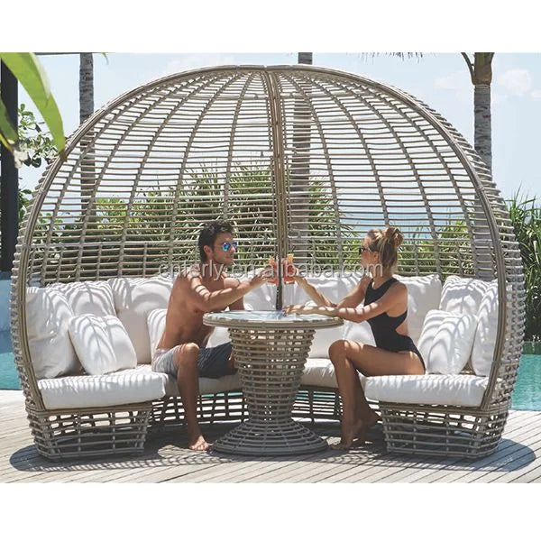 Project-Grade Weatherproof Rattan Outdoor Sunbed With Reinforced Aluminum Frame