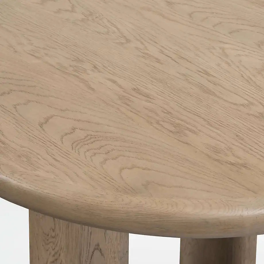 Expansive Solid Oak Oval Expandable Dining Table, Plank Legs, Rounded Edges