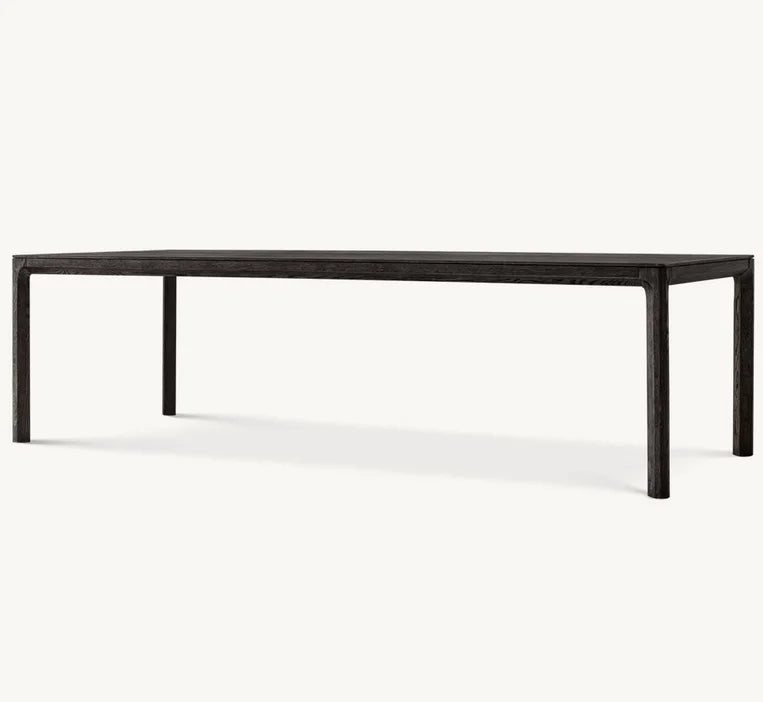 Elegant American Modern Solid Oak Dining Table, Customizable Sizes, Restaurant & Home