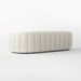 Channeled White Boucle Sofa - Solid Wood Frame, Plush Living Room Couch