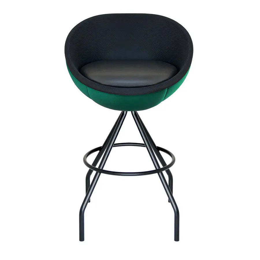 Modern Swivel Volley Tennis Ball Bar Stool with Black Metal Base