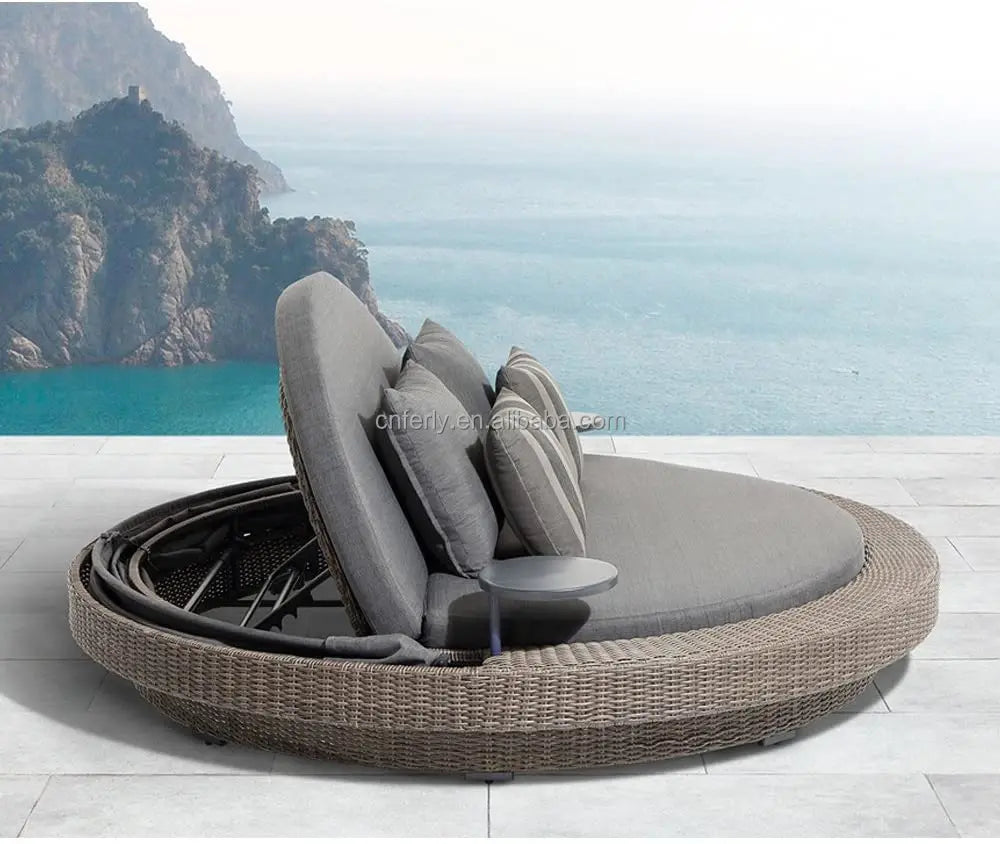 Commercial Grade All Weather Rattan Outdoor Resort Poolside Lounge Daybed