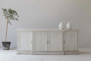 Wabi-sabi Recycled Pine Sideboard Cabinet: Rustic Minimalist Living Room Storage